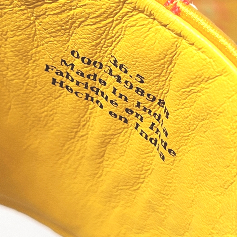 NWOT FREE PEOPLE Harbor Yellow Brocade Flatform Mules - Picture 11 of 11